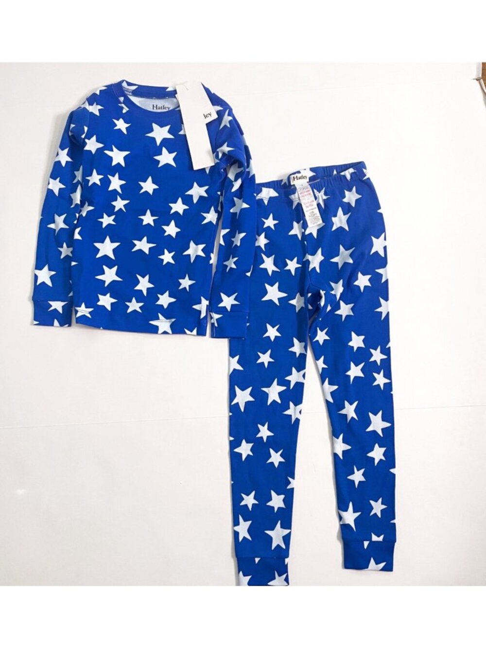 NWT Hatley Hop Blue Star Pajama Set, Size 6
